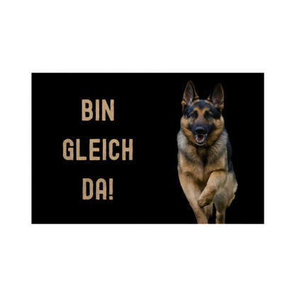 Fußmatte "Deutscher Schäferhund - Bin gleich da!" Weiß – hunde-shirt.de