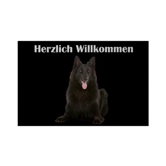 Fußmatte "Belgischer Schäferhund / Groenendael" Weiß – hunde-shirt.de