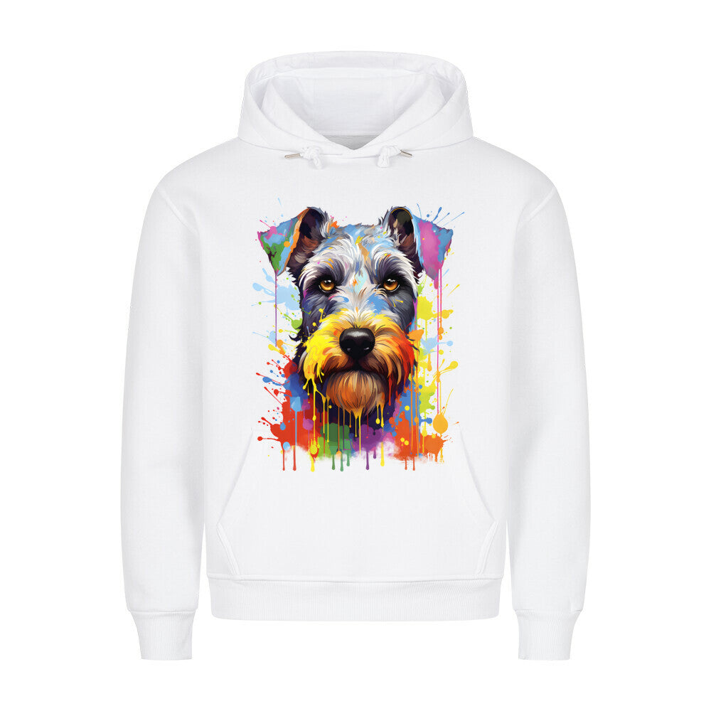 Premium Hoodie "Schnauzer Splash" Weiß – hunde-shirt.de
