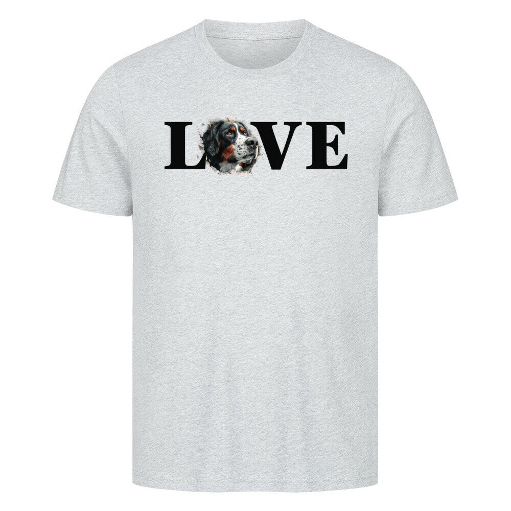 Premium T-Shirt "Großer Schweizer Sennenhund LOVE" Heather Grey – hunde-shirt.de