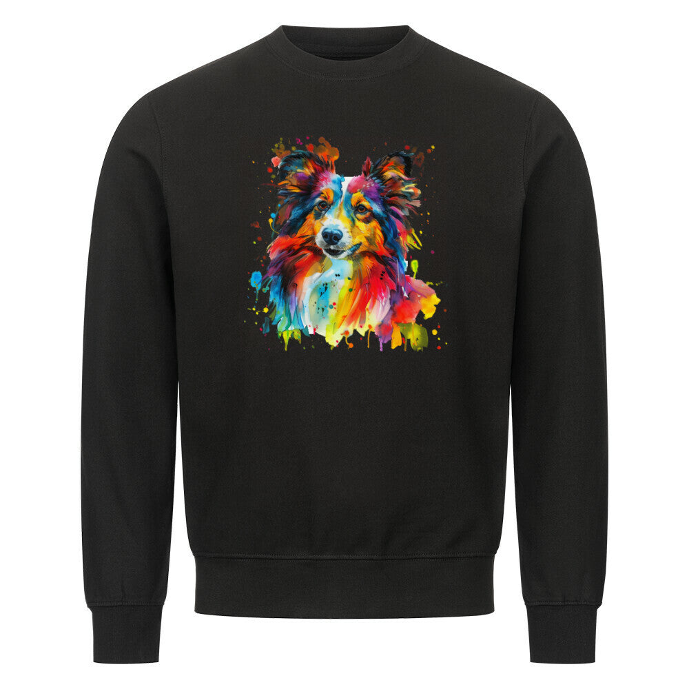 Premium Sweatshirt "Sheltie Paint" Schwarz – hunde-shirt.de
