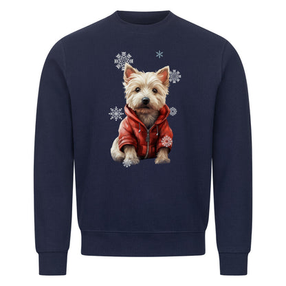 Premium Sweatshirt "Westie Winter" Navy Blue – hunde-shirt.de