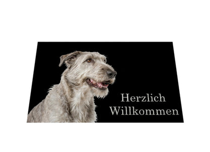 Fußmatte "Irischer Wolfshund - Herzlich Willkommen" – hunde-shirt.de