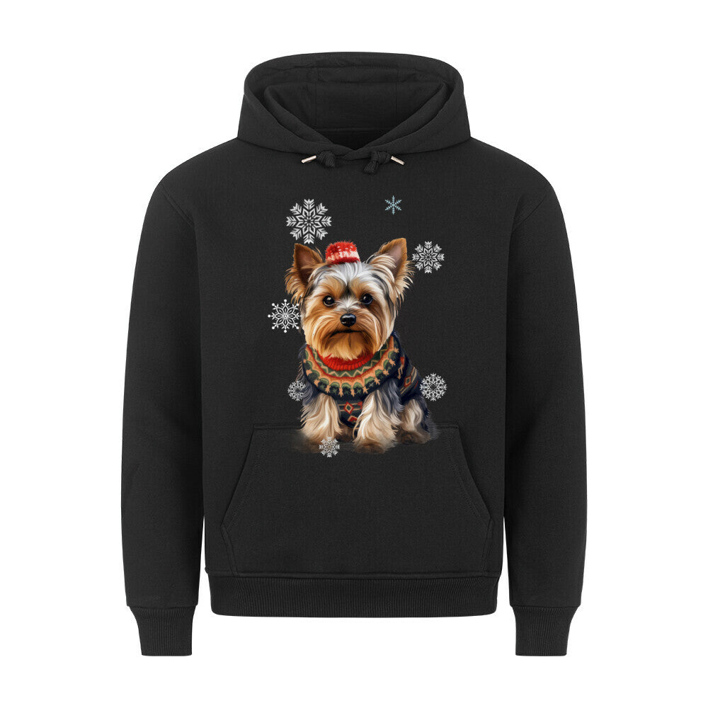 Premium Hoodie "Yorkshire Terrier Winter" Schwarz – hunde-shirt.de