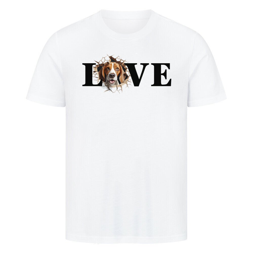 Premium T-Shirt "Beagle LOVE" Weiß – hunde-shirt.de
