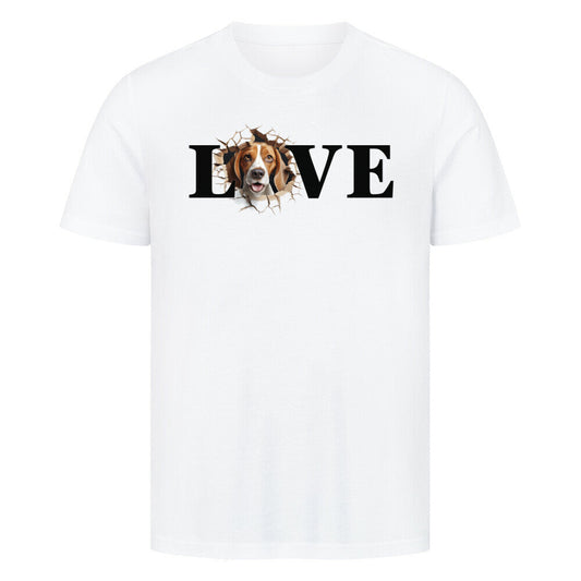 Premium T-Shirt "Beagle LOVE" Weiß – hunde-shirt.de