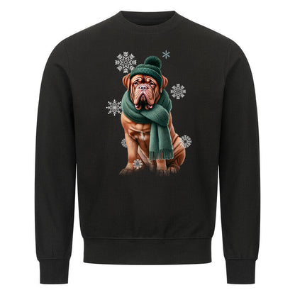Premium Sweatshirt "Bordeauxdogge Winter" Schwarz – hunde-shirt.de