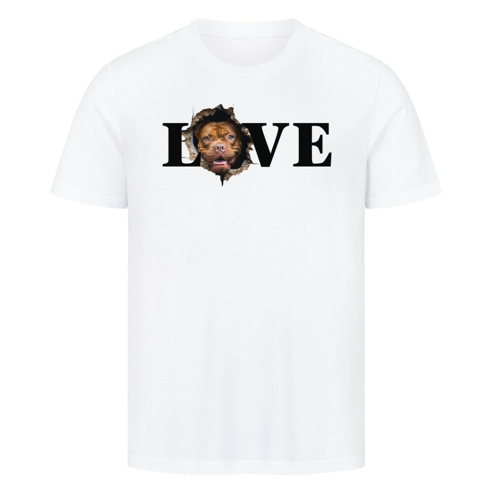 Premium T-Shirt "Bordeauxdogge LOVE" Weiß – hunde-shirt.de