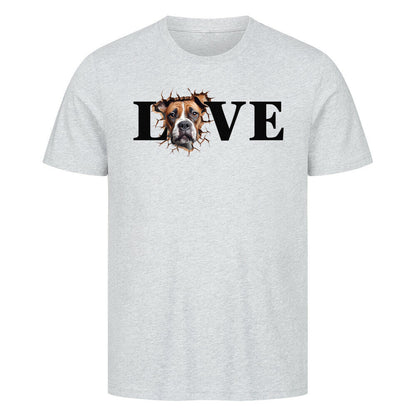 Premium T-Shirt "Boxer LOVE" Heather Grey – hunde-shirt.de