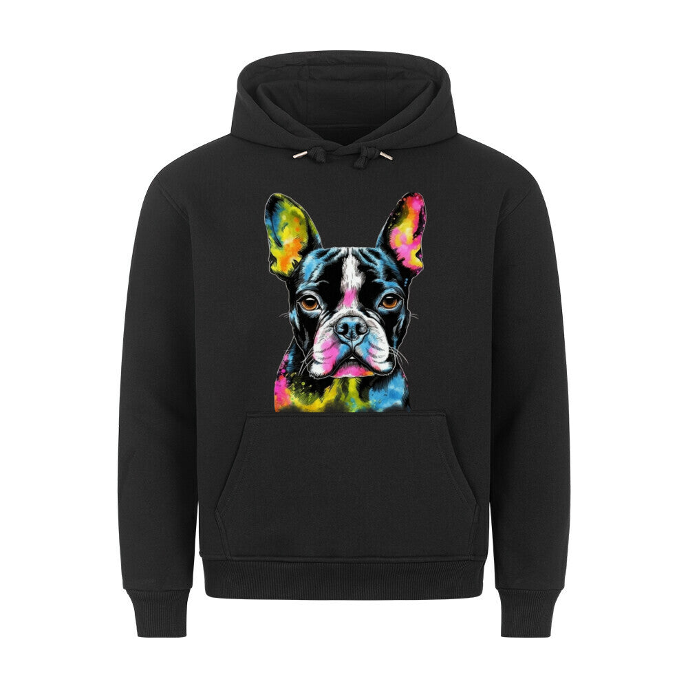 Premium Hoodie "Boston Terrier Paint" Schwarz – hunde-shirt.de