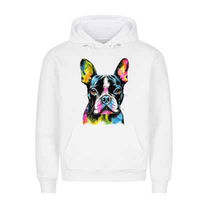 Premium Hoodie "Boston Terrier Paint" Weiß – hunde-shirt.de