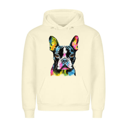 Premium Hoodie "Boston Terrier Paint" Beige – hunde-shirt.de