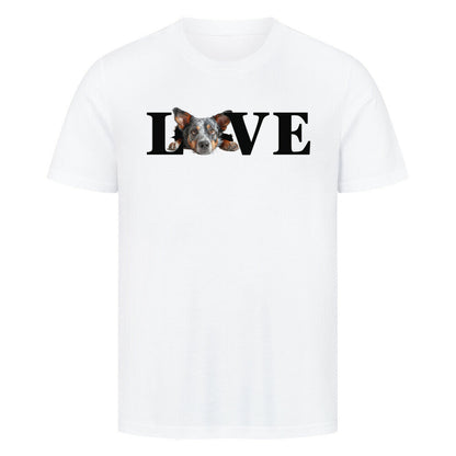 Premium T-Shirt "Cattle Dog LOVE" Weiß – hunde-shirt.de