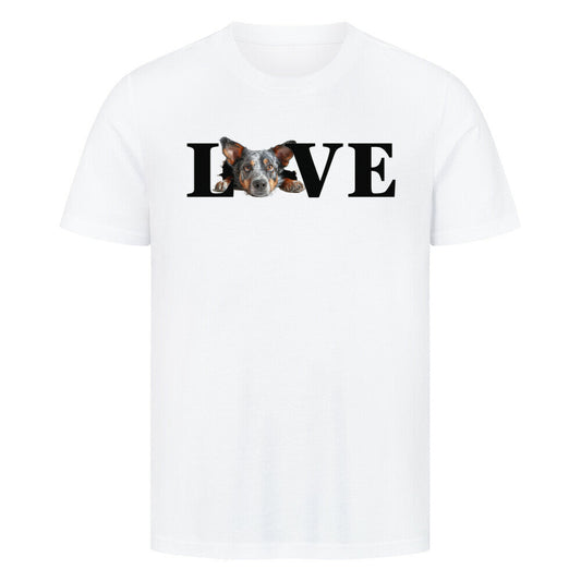 Premium T-Shirt "Cattle Dog LOVE" Weiß – hunde-shirt.de