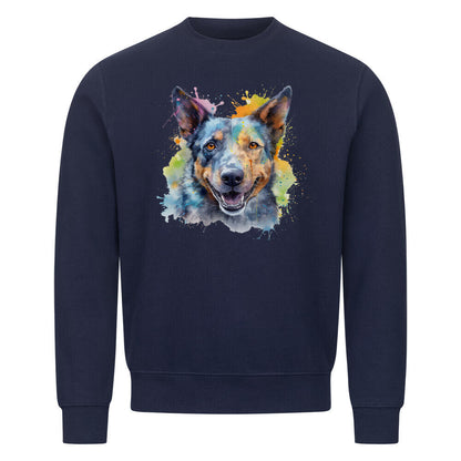 Premium Sweatshirt "Cattle Dog Paint" Navy Blue – hunde-shirt.de
