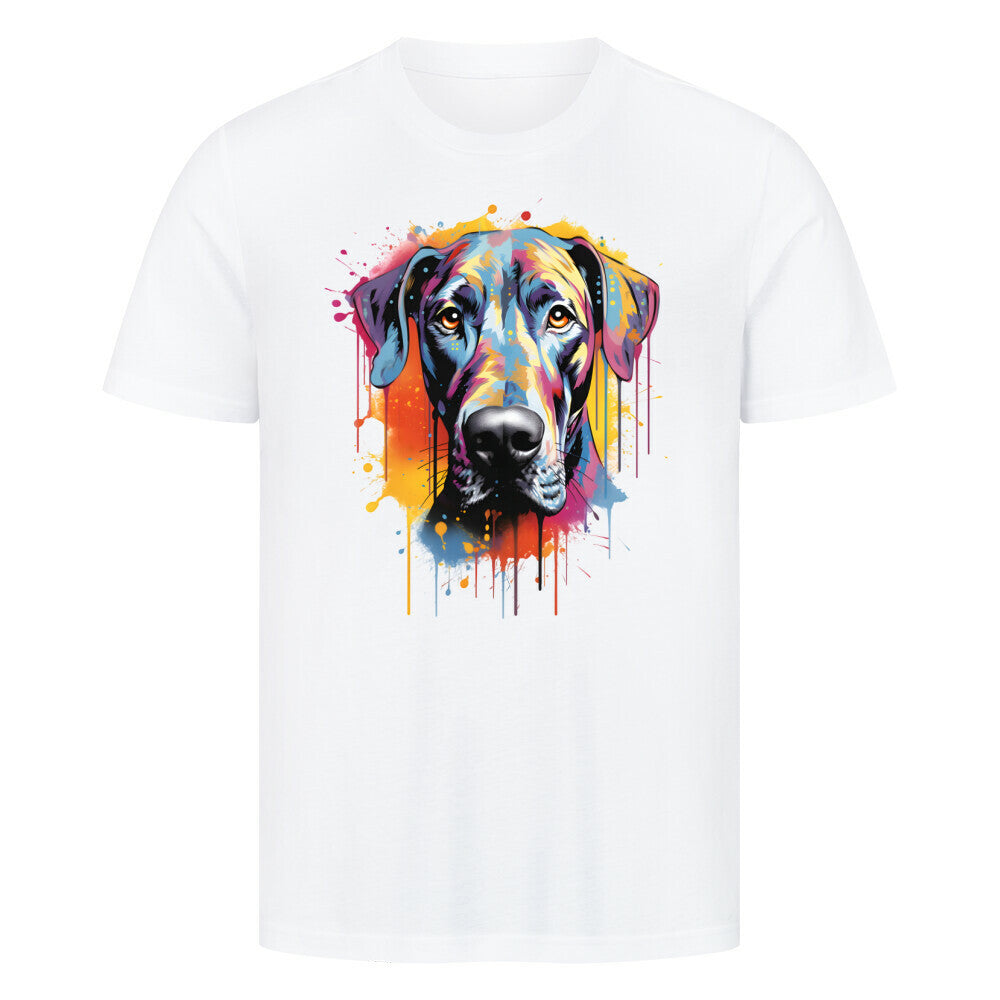 Premium T-Shirt "Deutsche Dogge Paint" Weiß – hunde-shirt.de