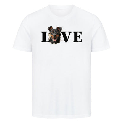 Premium T-Shirt "Dobermann LOVE" Weiß – hunde-shirt.de