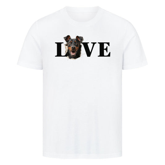 Premium T-Shirt "Dobermann LOVE" Weiß – hunde-shirt.de