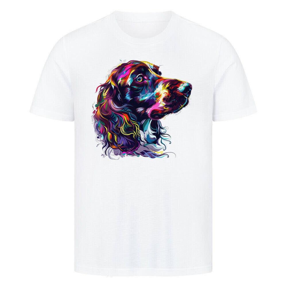 Premium T-Shirt "Cocker Paint" Weiß – hunde-shirt.de