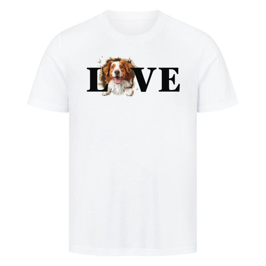 Premium T-Shirt "Nova Scotia Duck Tolling b/w LOVE" Weiß – hunde-shirt.de