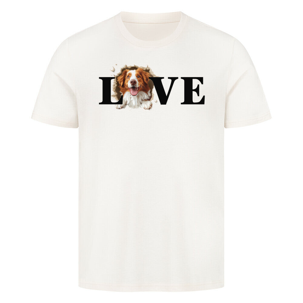 Premium T-Shirt "Nova Scotia Duck Tolling b/w LOVE" Natural Raw – hunde-shirt.de