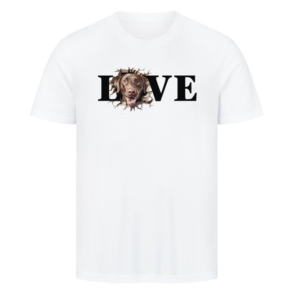 Premium T-Shirt "Labrador Retriever braun LOVE" Weiß – hunde-shirt.de