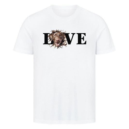 Premium T-Shirt "Labrador Retriever braun LOVE" Weiß – hunde-shirt.de