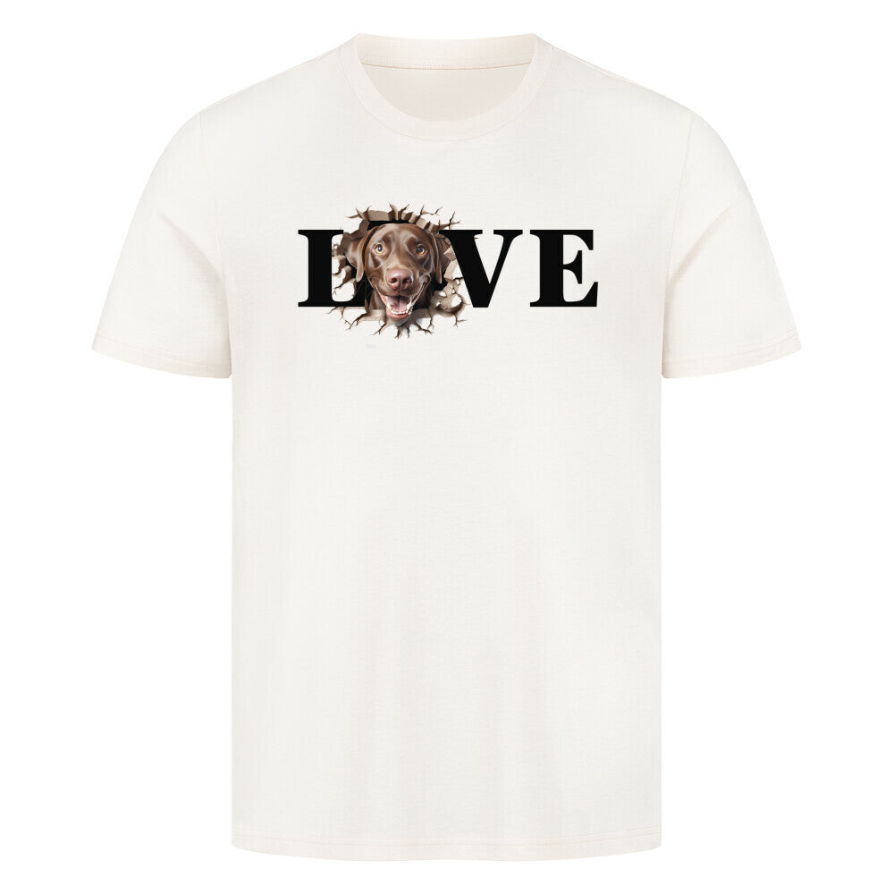 Premium T-Shirt "Labrador Retriever braun LOVE" Natural Raw – hunde-shirt.de