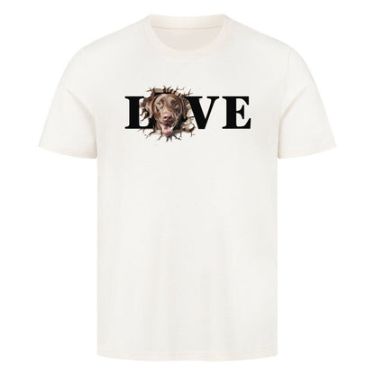 Premium T-Shirt "Labrador Retriever braun LOVE" Natural Raw – hunde-shirt.de