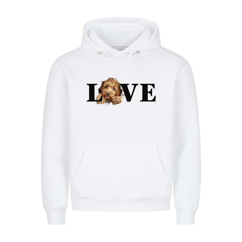 Premium Hoodie "Golden Doodle LOVE" Weiß – hunde-shirt.de