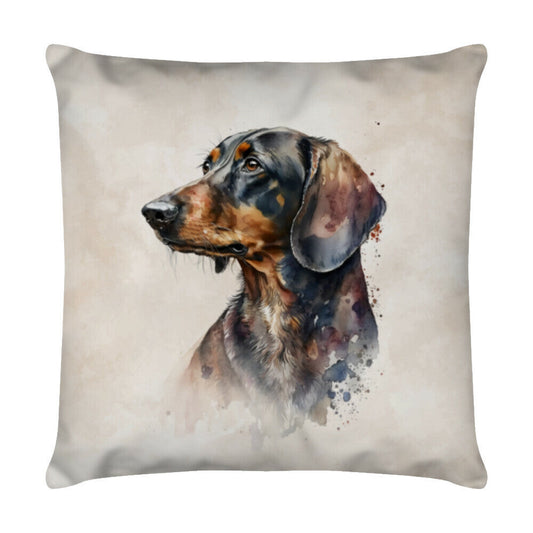 Kissen "Dackel schwarz" Weiß – hunde-shirt.de