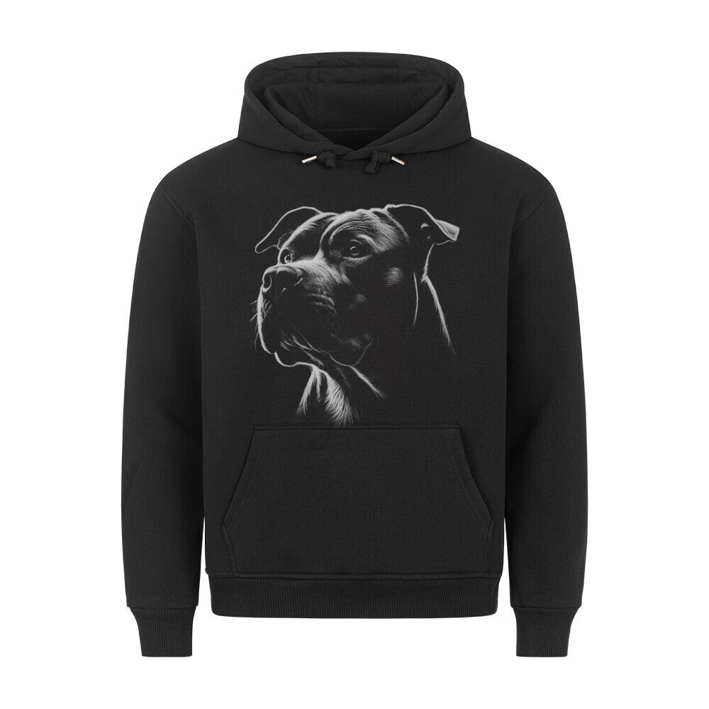 Premium Hoodie "Pit Bull WHITE" Schwarz – hunde-shirt.de