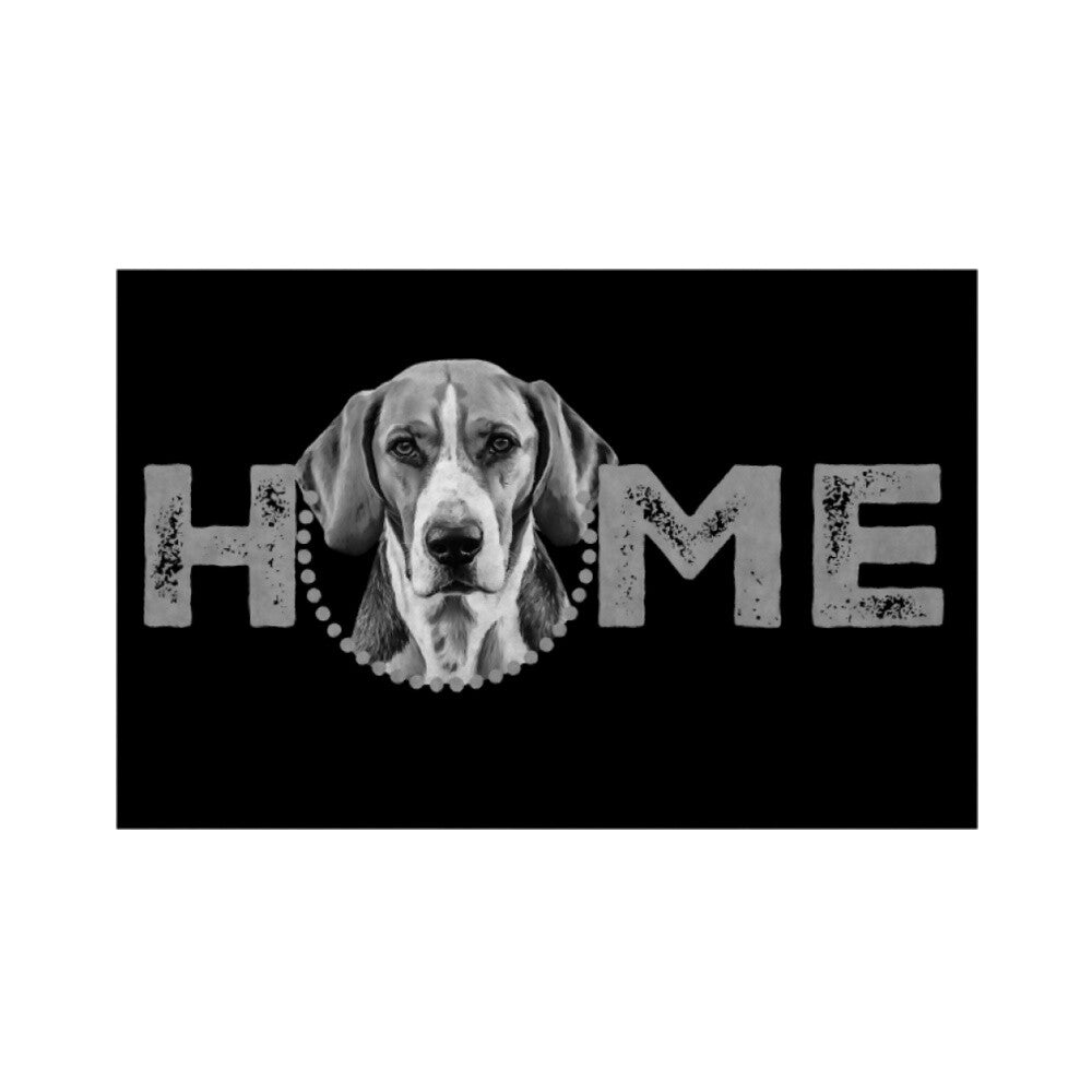 Fußmatte "English Foxhound - HOME-Edition" Weiß – hunde-shirt.de