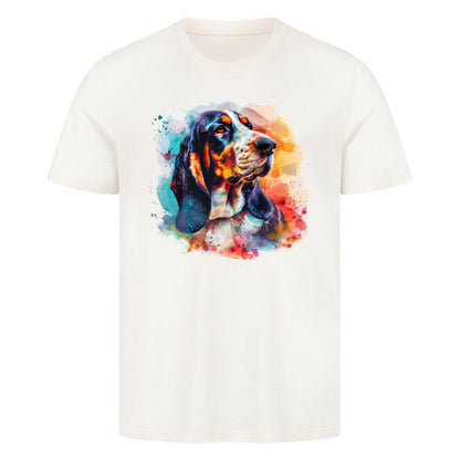 Premium T-Shirt "Basset Aquarell" Natural Raw – hunde-shirt.de