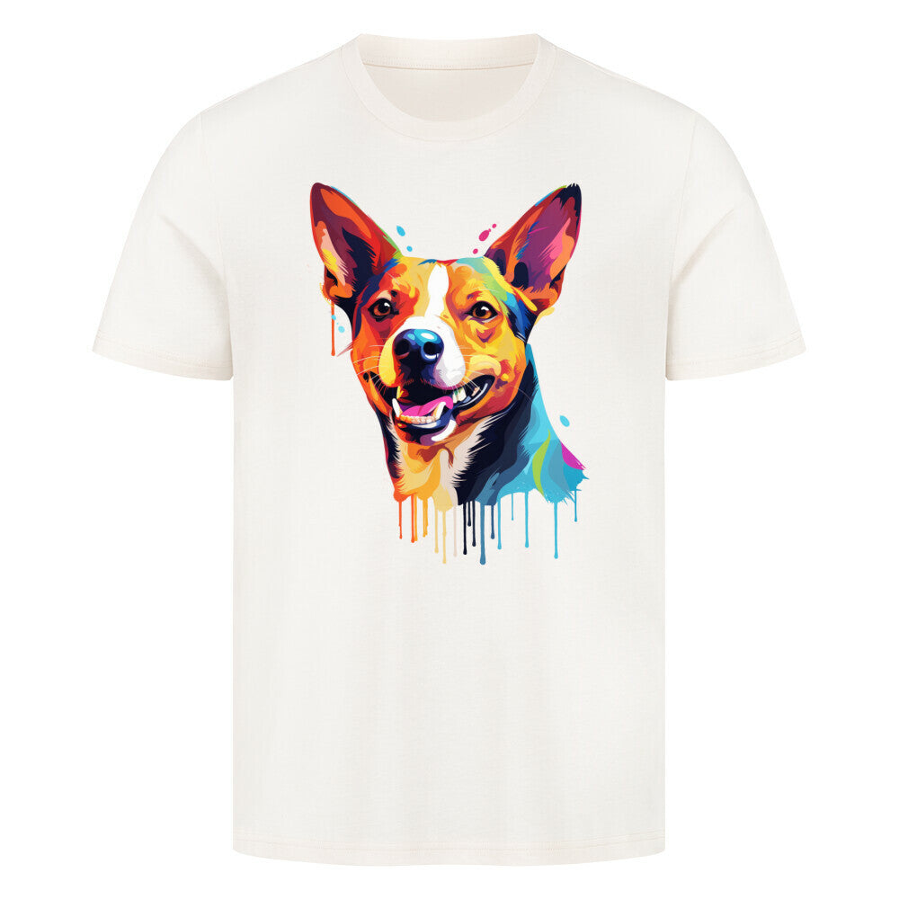 Premium T-Shirt "Basenji Paint" Natural Raw – hunde-shirt.de