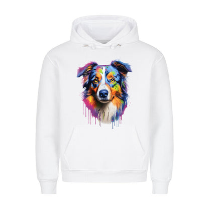 Premium Hoodie "Australien Shepherd Paint" Weiß – hunde-shirt.de