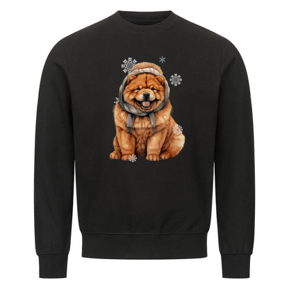 Premium Sweatshirt "Chow-Chow Winter" Schwarz – hunde-shirt.de