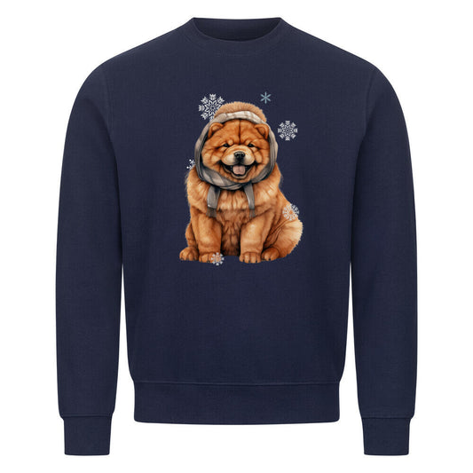 Premium Sweatshirt "Chow-Chow Winter" Navy Blue – hunde-shirt.de