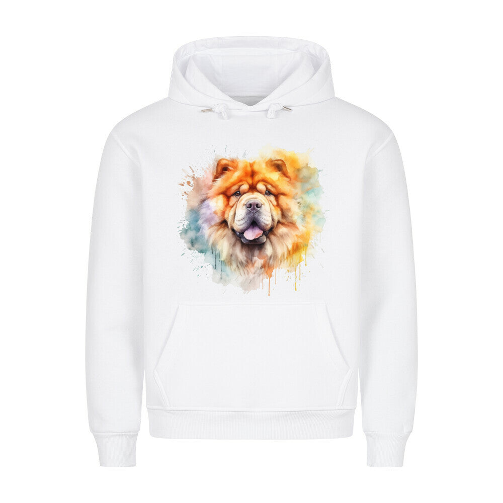 Premium Hoodie "Chow-Chow Splash" Weiß – hunde-shirt.de