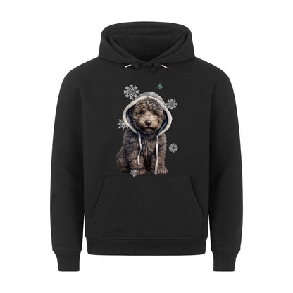 Premium Hoodie "Bouvier Winter" Schwarz – hunde-shirt.de