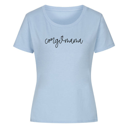 Premium Organic Damen Shirt "Corgi Mama" Sky Blue – hunde-shirt.de