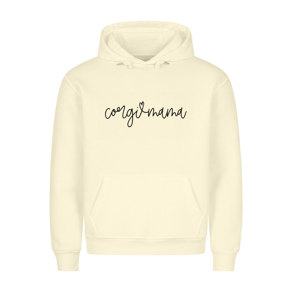 Premium Hoodie "Corgi Mama" Beige – hunde-shirt.de