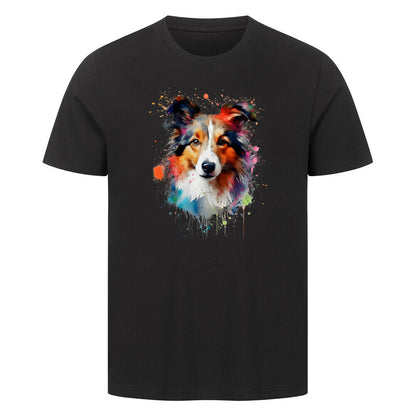 Premium T-Shirt "Collie Paint" Schwarz – hunde-shirt.de
