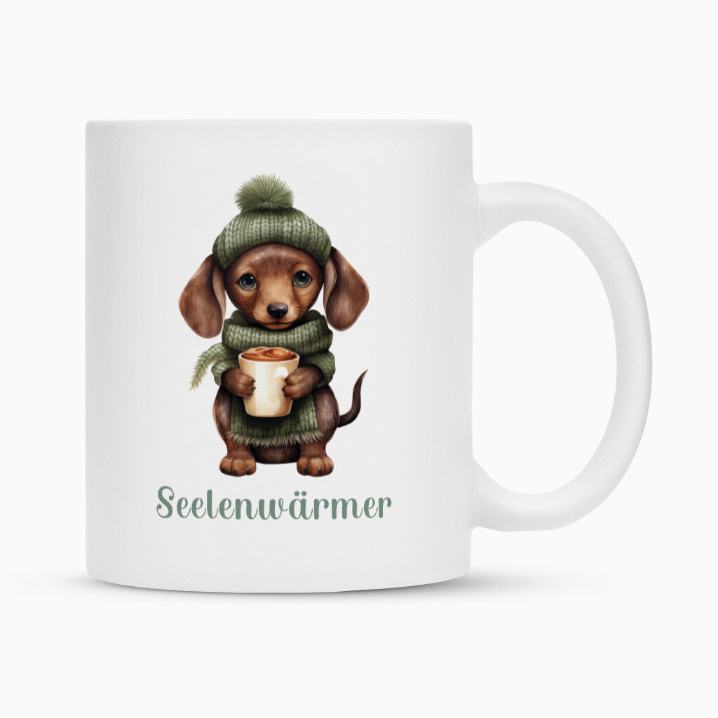Tasse "Dackel - Seelenwärmer" Weiß – hunde-shirt.de
