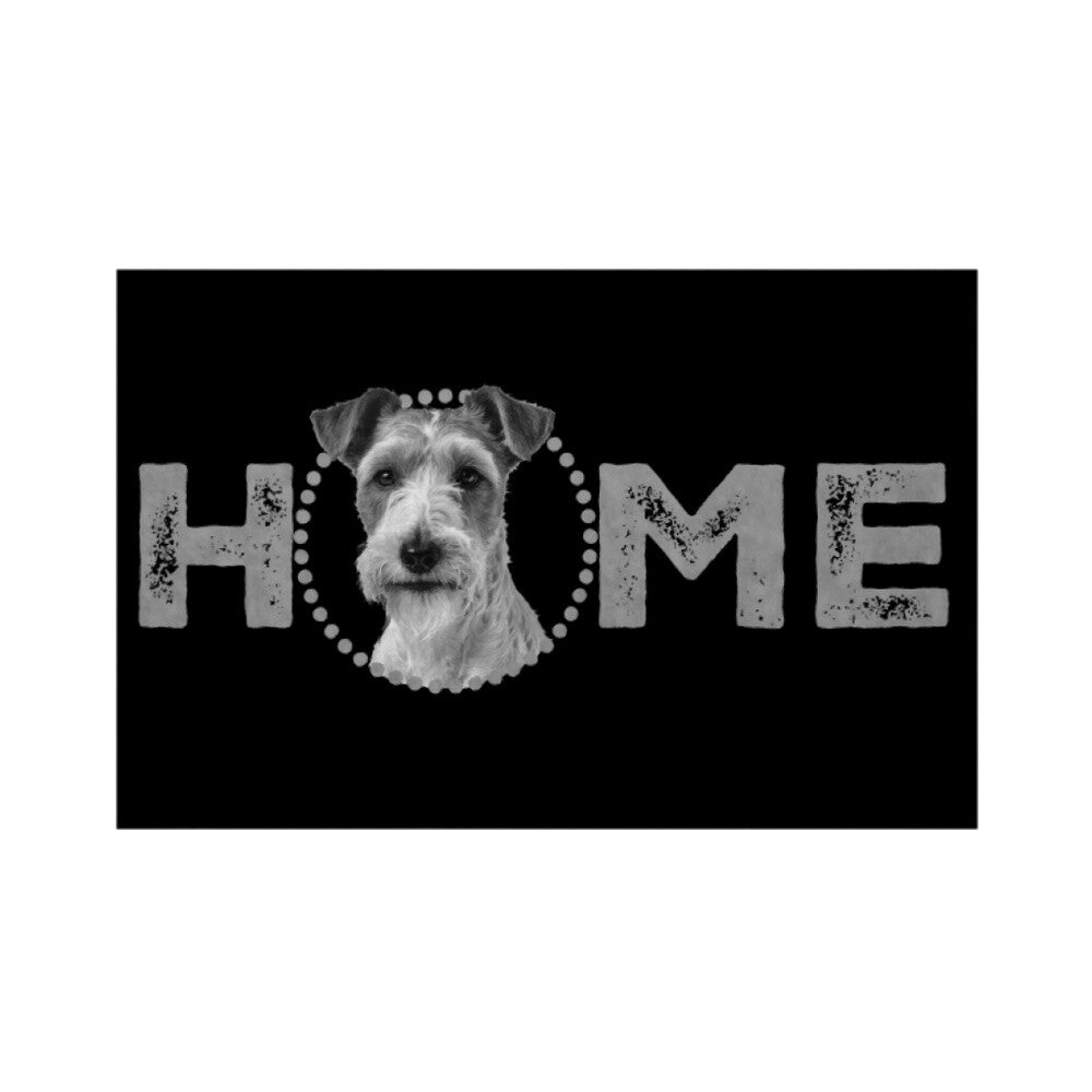 Fußmatte "Foxterrier - HOME-Edition" Weiß – hunde-shirt.de