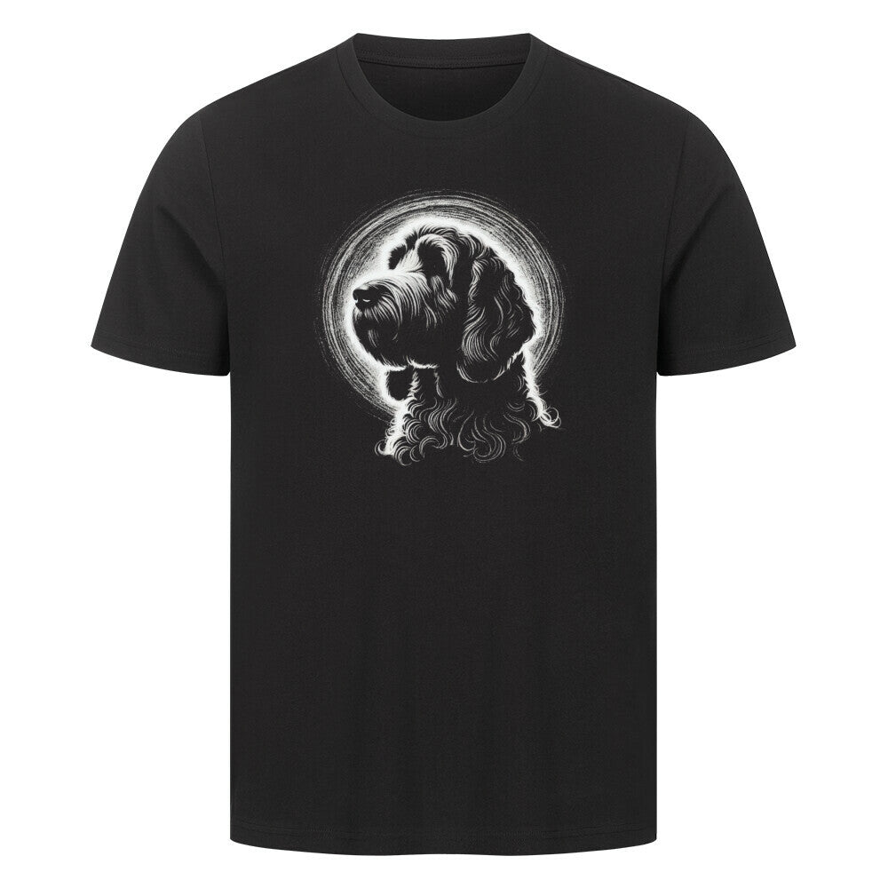 Premium T-Shirt "Golden Doodle Shine" Schwarz – hunde-shirt.de