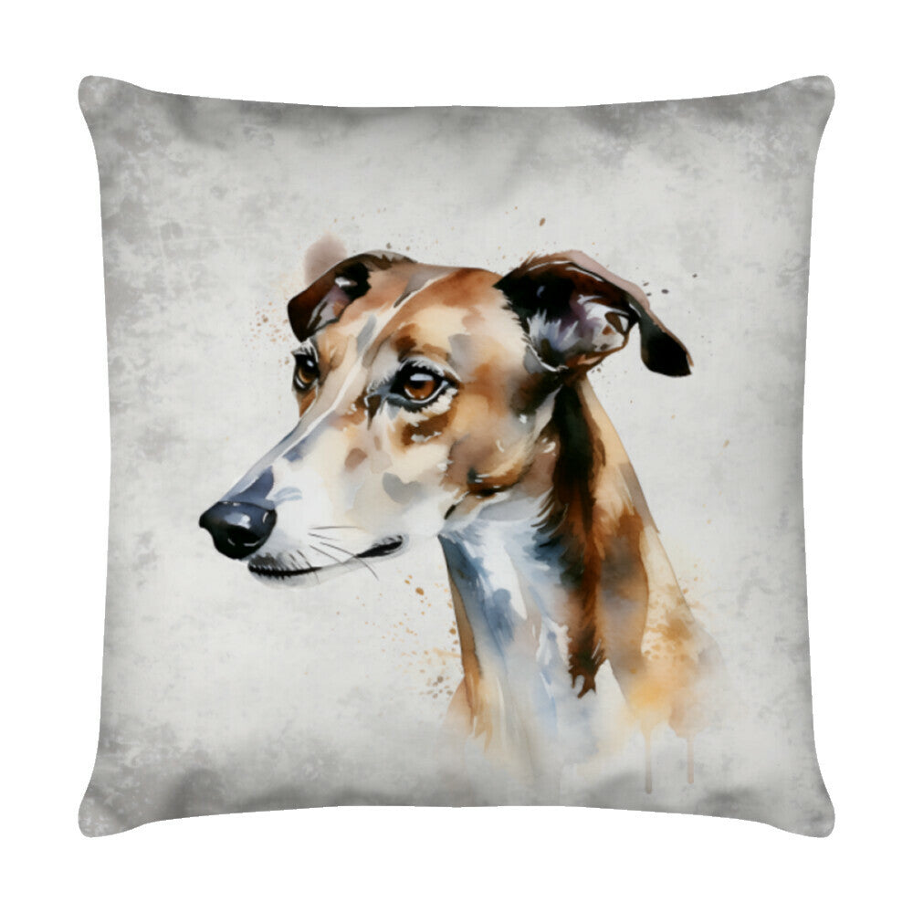 Kissen "Italian Greyhound - Aquarell" Weiß – hunde-shirt.de