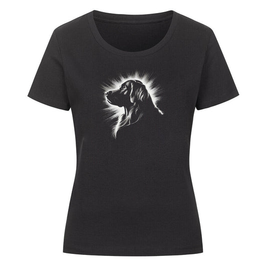 Premium Organic Damen-Shirt "Flat Coated Shine" Schwarz – hunde-shirt.de