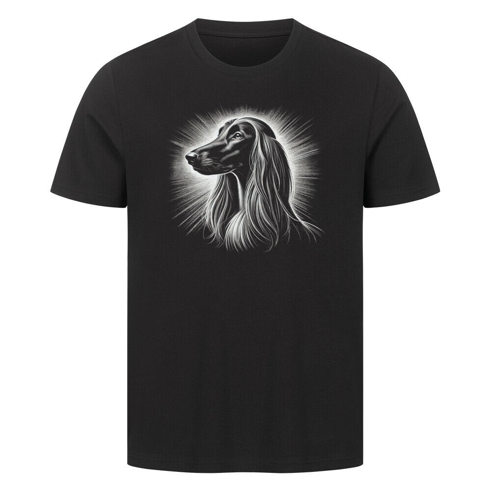 Premium T-Shirt "Afghanischer Windhund Shine" Schwarz – hunde-shirt.de