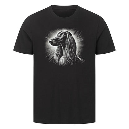 Premium T-Shirt "Afghanischer Windhund Shine" Schwarz – hunde-shirt.de
